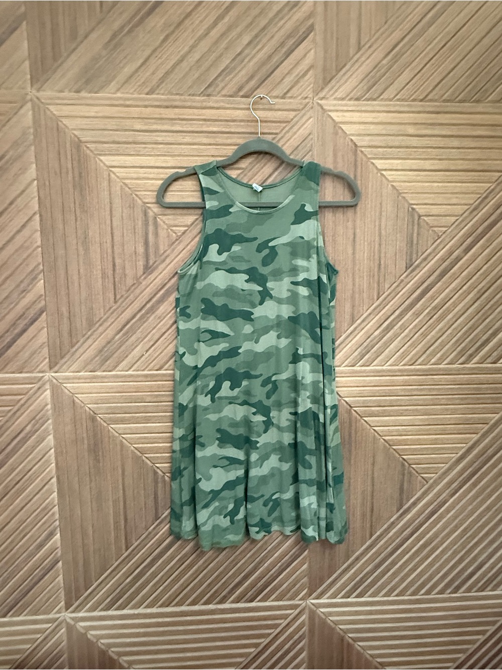 Old Navy Girls' Green Camo Tank Dress